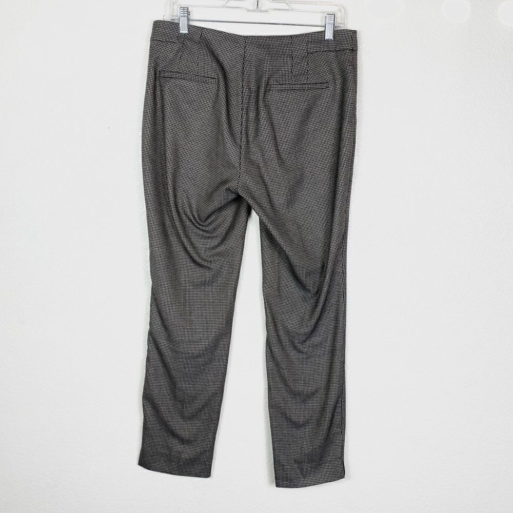 Zara Basic Brown Mini Houndstooth Check High Rise Trouser Pants - Picture 2 of 5
